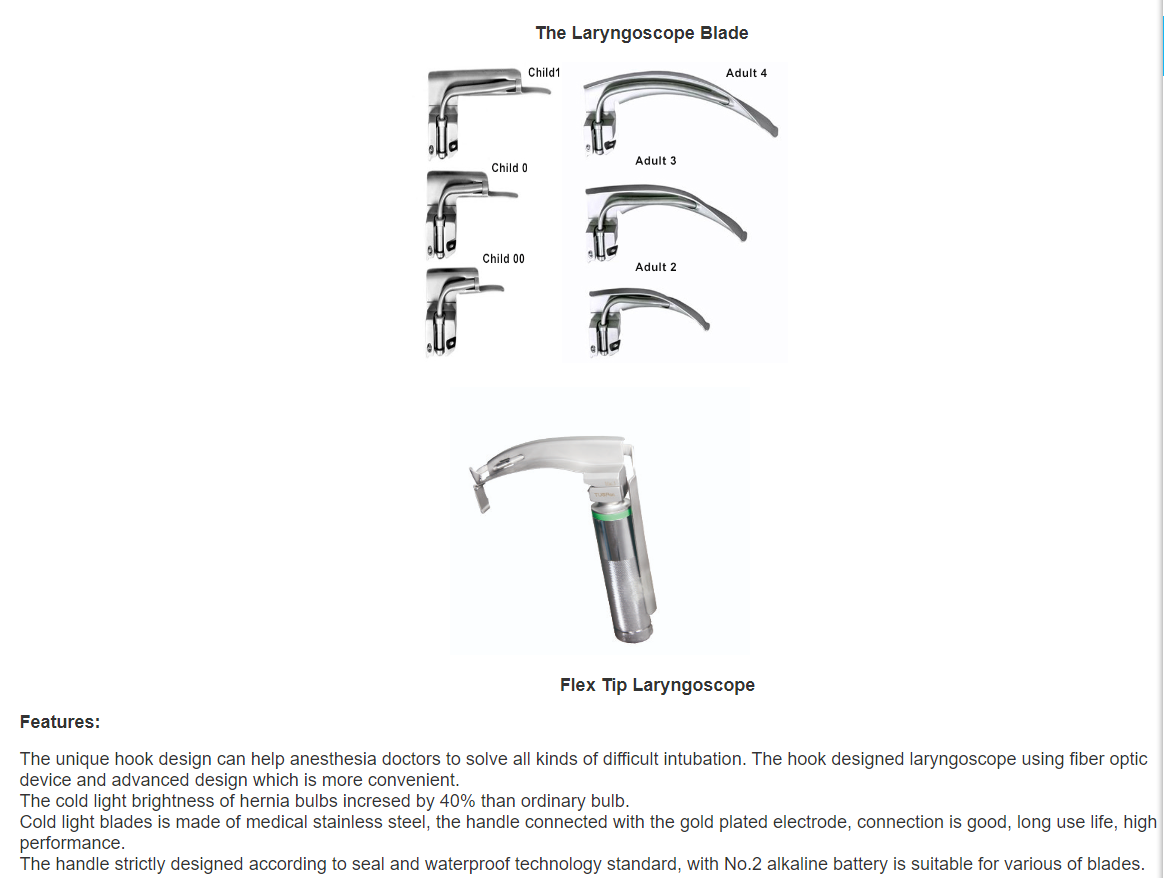 Fiber Optic Laryngoscope Buy Video Laryngoscope, Fiber Optic Laryngoscope Product on YANGZHOU