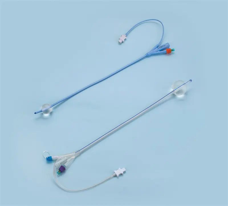 Silicone Urinary Foley Catheter With Temperature Sensor Probe Round ...